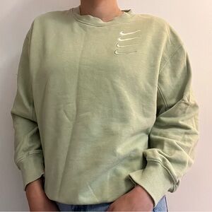 green embroidered nike sweatshirt
